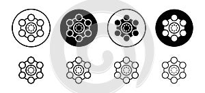 Antioxidant rich food vector icon set collection. Antioxidant rich food Outline flat Icon photo