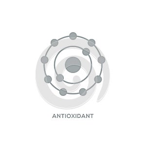 Antioxidant vector icon, radical free oxidant molecule