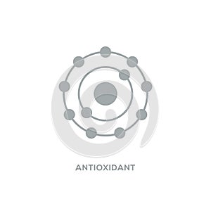 Antioxidant vector icon, radical free oxidant molecule photo