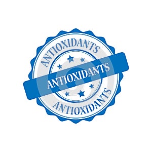 Antioxidants stamp illustration