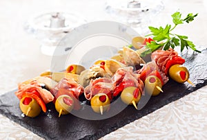 Antipasti skewers