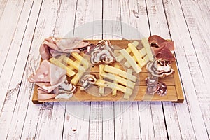 The antipasto consists of an appetizer served before eating the othe