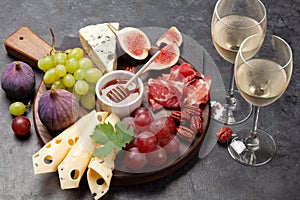 Antipasto plate. Appetizer board