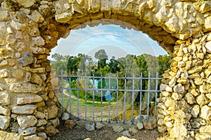 Antipatris Fort Binar Bashi and lake, Yarkon Tel-Afek National Park