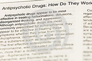 Antipsychotic drugs treating hallucination delusion disorganized thinking aggression