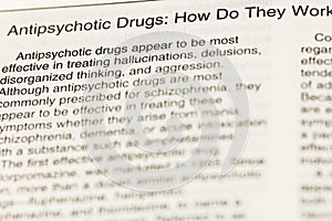 Antipsychotic drugs treating hallucination delusion disorganized thinking aggression photo