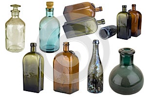 Antiquarian glass bottle