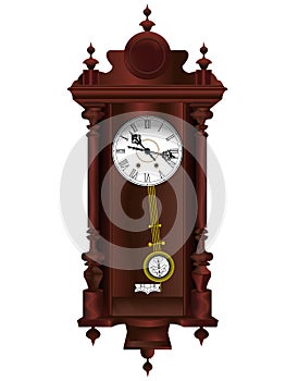 Antiquarian wooden clock photo