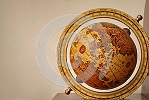 Antiquated explorer's globe