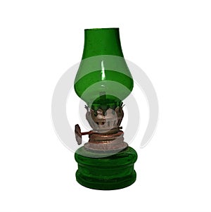 Antiquated Green Oil Lamp