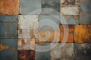 Antiquated Rusty patchwork. Generate Ai photo