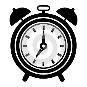 antique alarm clock silhouette vector