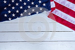 Antique America flag waving pattern background in red blue white color concept for USA 4th july independence day, symbol of