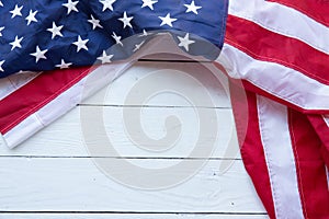 Antique America flag waving pattern background in red blue white color concept for USA 4th july independence day, symbol of