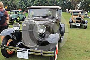 Antique american car at event