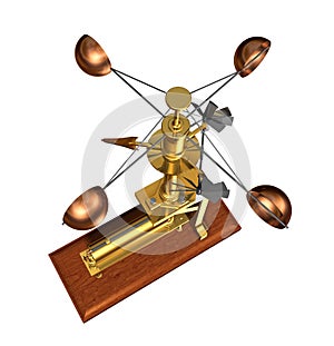 Antique Anemometer On White Background