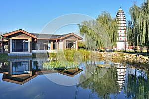 The antique architecture in the Country Park of Xiong\'an New Area in China