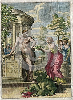 Antique Art Hercules ,the son of Zeus with snake 1646