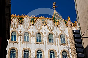 Antique Art Nouveau building at the fifth district of Budapest