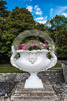 Antique art vase with flowers