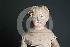 Antique authentic old bisque doll