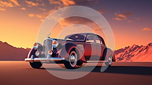 Antique Auto Parked Retro Splendor photo