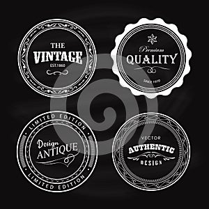 Antique badge vintage label circle retro design photo