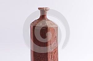 Antique beautiful sake bottle restored with kintsugi gold technique