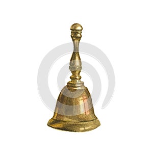 Antique bell  isolated on white