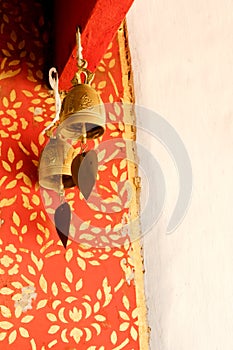 Antique Bells in Buddhist temle isolated art wall photo