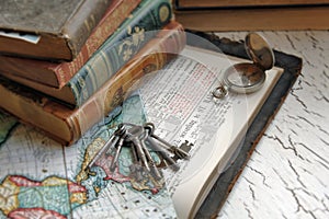 Antique Bible and Keys