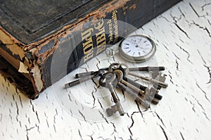 Antique Bible and Keys