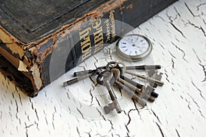 Antique Bible and Keys