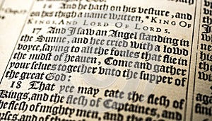 Antique Bible Manuscript, 1611 King James, Revelation 19