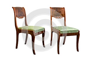 Antique Biedermeier chair with wood carving