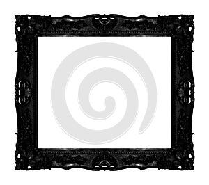 Antique black frame isolated on white background, clipping path