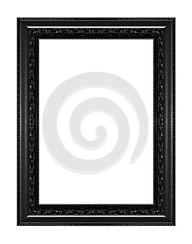 Antique black frame isolated on white background, clipping path