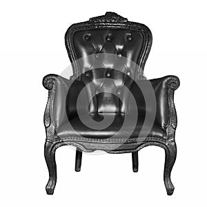 Antique black leather chair