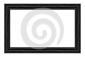 Antique black picture frame isolated on white