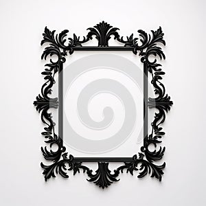 Antique Black Vintage Frame For Pictures On White Background