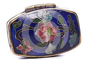 Antique blue enamel cloisonne snuffbox