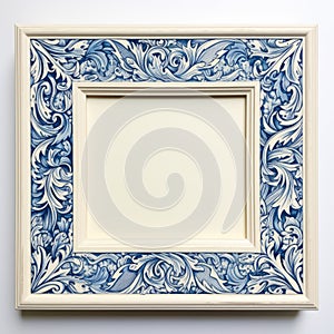 Antique Blue Frame With Floral Designs - Meghan Howland Style