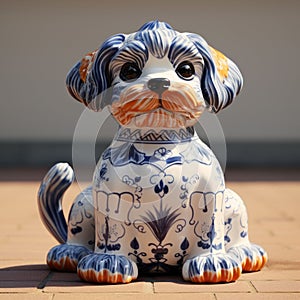 Handmade Glazed China Dog Flowerpot With Exquisite Detail