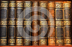 Antique books in old library