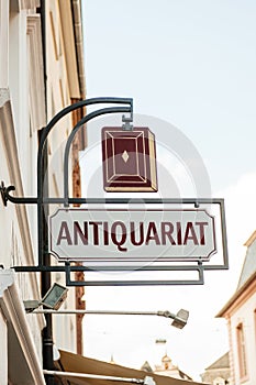 Antique bookstore sign - antiquariat