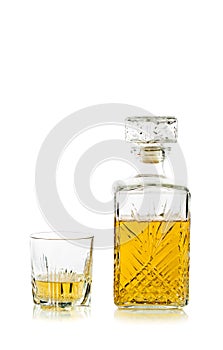 Antique Bottle of Whiskey / Scotch on white