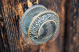 Antique brass beehive door knob