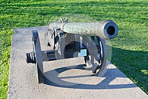 Antique brass cannon