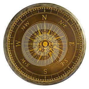 Antický mosadz kompas 