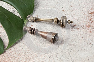 Antique brass drawer pull knobs